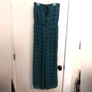Maurices Women’s Strapless Jumpsuit Teal/Navy Size Medium